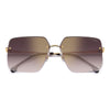 3044 Square-Frame Rimless Sunglasses