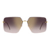 3044 Square-Frame Rimless Sunglasses