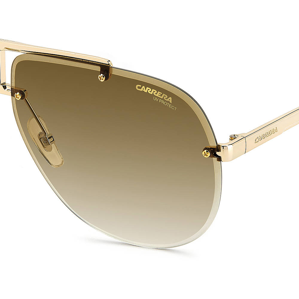 Sunglasses Men Designer Fashion Gold Metal Bar Dark Black Lens